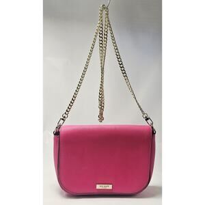 Kate Spade Laurel Way Carsen Leather Crossbody Purse Gold Chain Strap Hot Pink